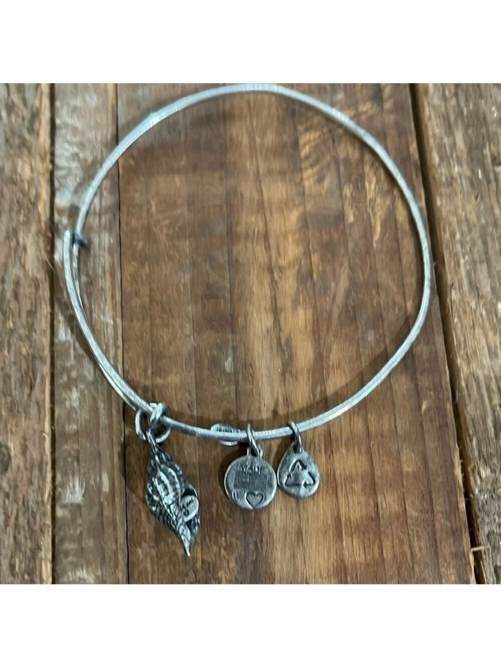 Alex‎ and Ani Silver Sea Shell Adjustable Charm  Bracelet